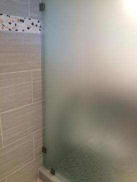 glass framelss walk in shower door frosted install