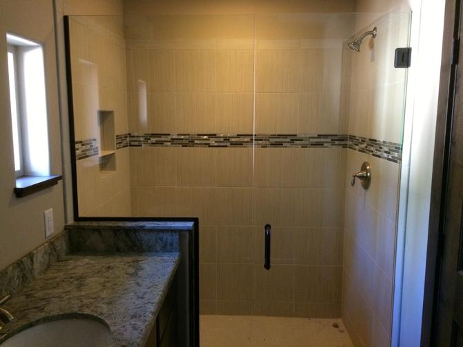 custom semi frameless glass shower door