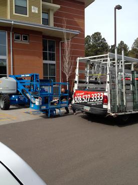 store front type glass installation 