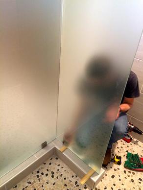semi frameless shower door brushed chorme