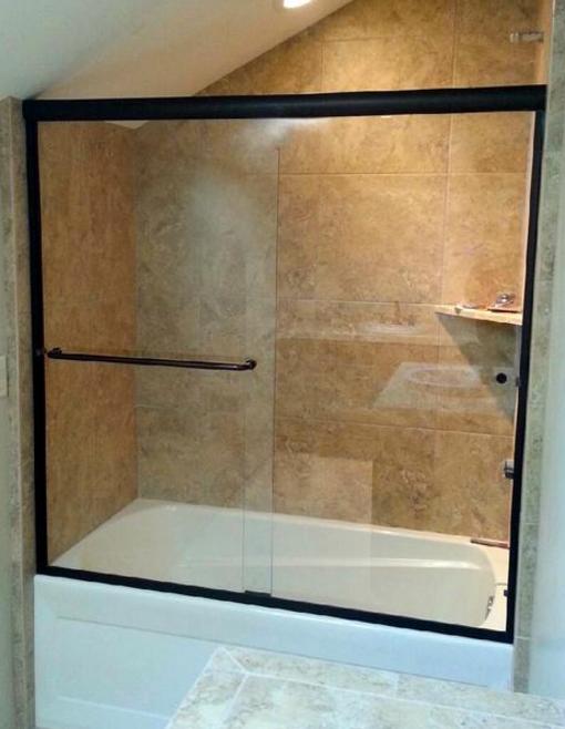 semi frameless shower door oil rubbed bronze