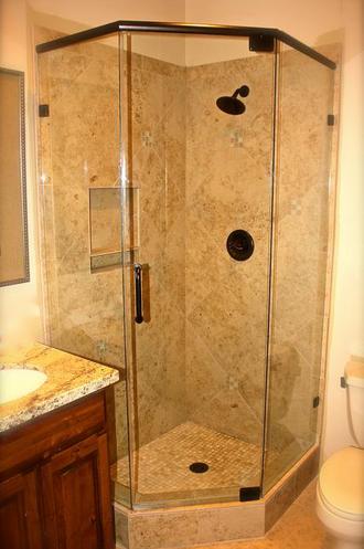 Install framed glass shower door brushed chrome